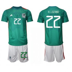 Fotbalový Komplet Mexiko Luis Romo 7 Dětské Domácí Mistrovství Světa 2022 Krátký Rukáv (+ trenýrky)